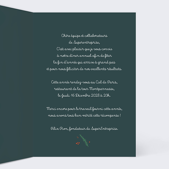 Invitation Professionnelle Repas Entreprise
