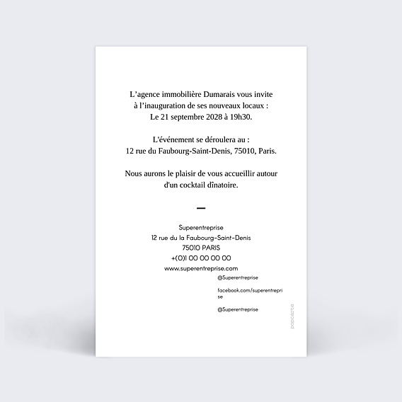 Invitation Professionnelle Grand opening