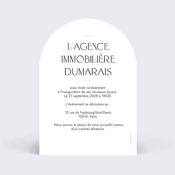 Invitation Professionnelle Inauguration agence immobilière