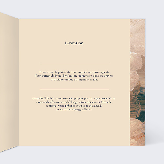 Invitation professionnelle Éclat pinceau Intérieur Droit