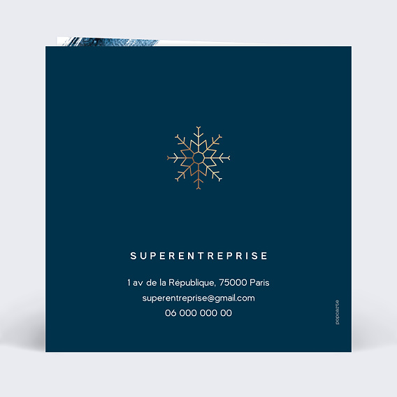 Invitation professionnelle Flocons Peinture Verso