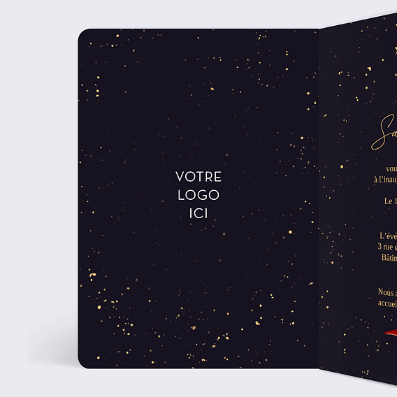 Invitation professionnelle Ruban Intérieur Gauche