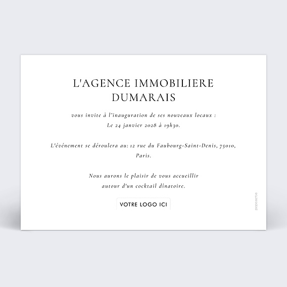 Invitation Professionnelle Inauguration photo