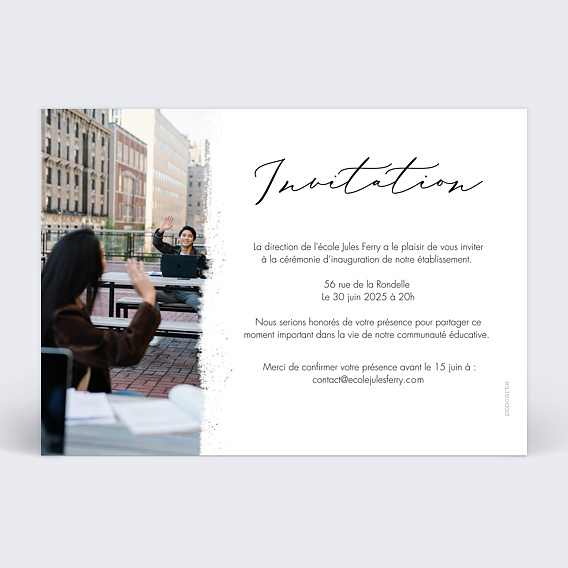 Invitation professionnelle Inauguration école Verso
