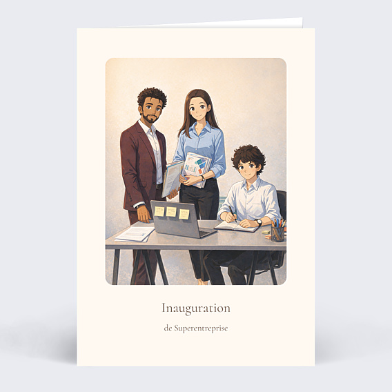 Invitation Professionnelle Votre équipe en manga