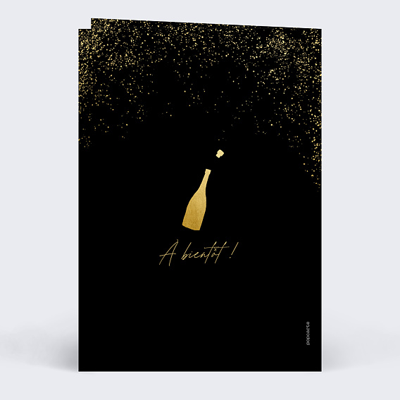 Invitation professionnelle Champagne festif Verso