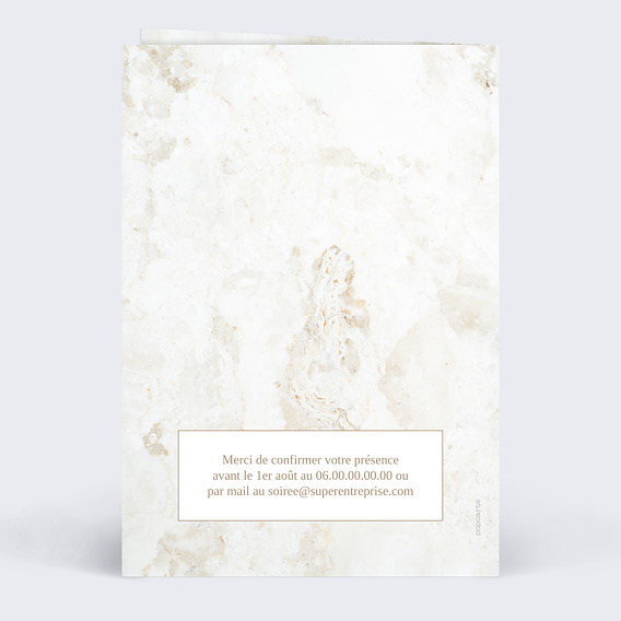 Invitation professionnelle Marbre Verso