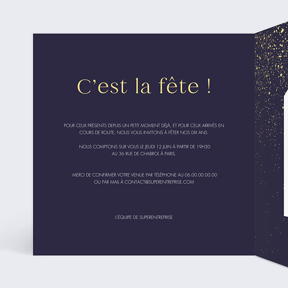 Invitation Professionnelle Pluie de fête avec graines