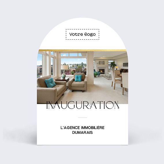 Invitation professionnelle Inauguration agence immobilière Recto