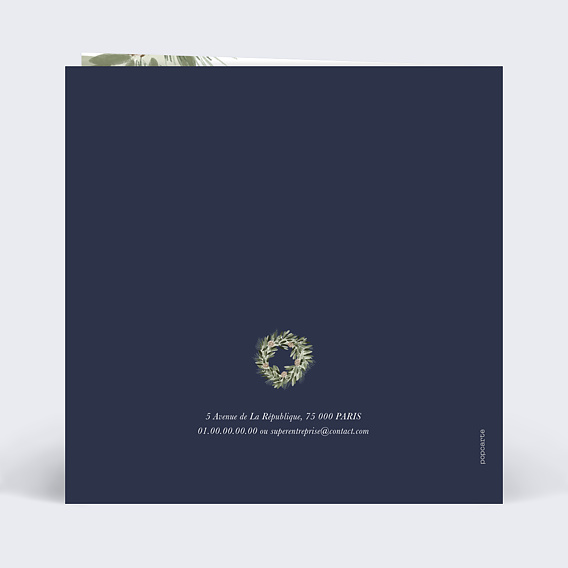 Invitation professionnelle Couronne Pomme de Pin Verso