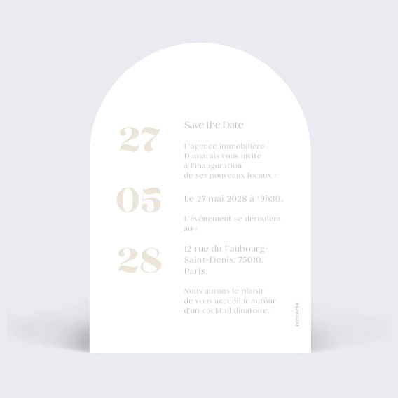 Invitation Professionnelle Save the Date Inauguration