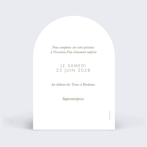 Invitation professionnelle Bleu nuit Verso