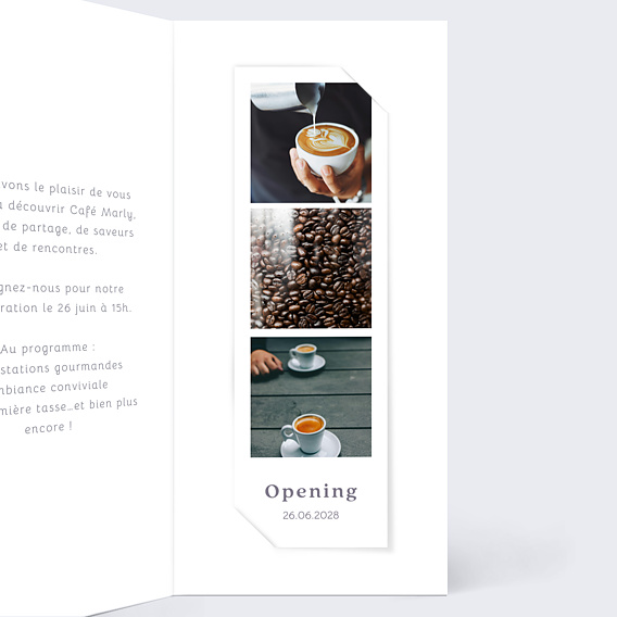 Invitation professionnelle Inauguration café Intérieur Droit