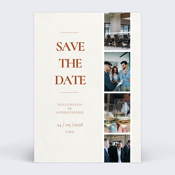 Invitation professionnelle Save the Date vintage