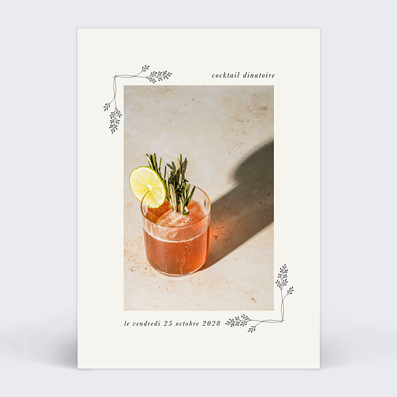 Invitation Professionnelle Liseré fleuri