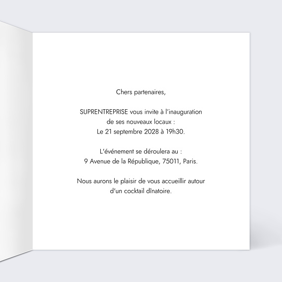 Invitation Professionnelle Votre photo illustrée au trait simple