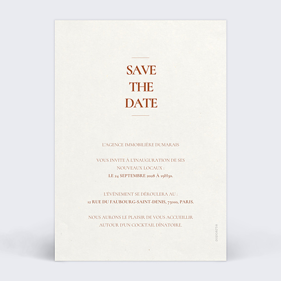 Invitation Professionnelle Save the Date vintage