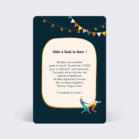 Invitation professionnelle Apéro équipe Verso