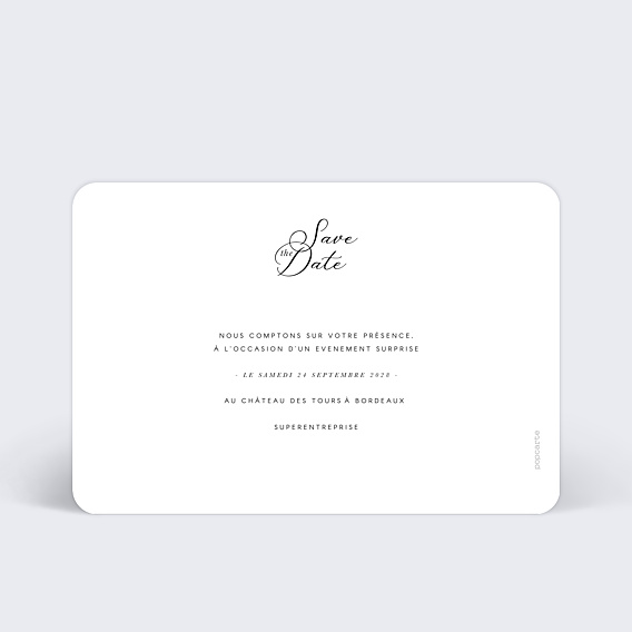 Invitation professionnelle Evidence Verso