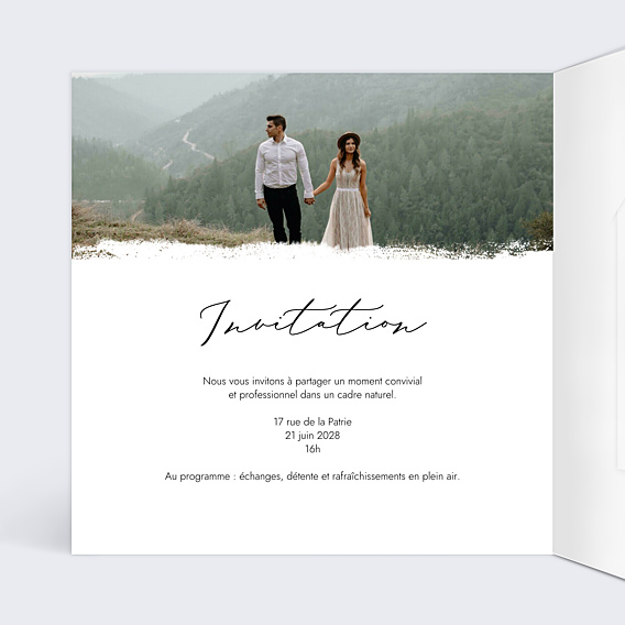 Invitation Professionnelle Effet photo avec graines