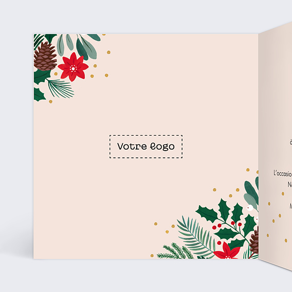 Invitation professionnelle Végétaux Noël Intérieur Gauche