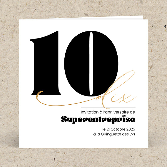 Invitation professionnelle 10 ans Moderne