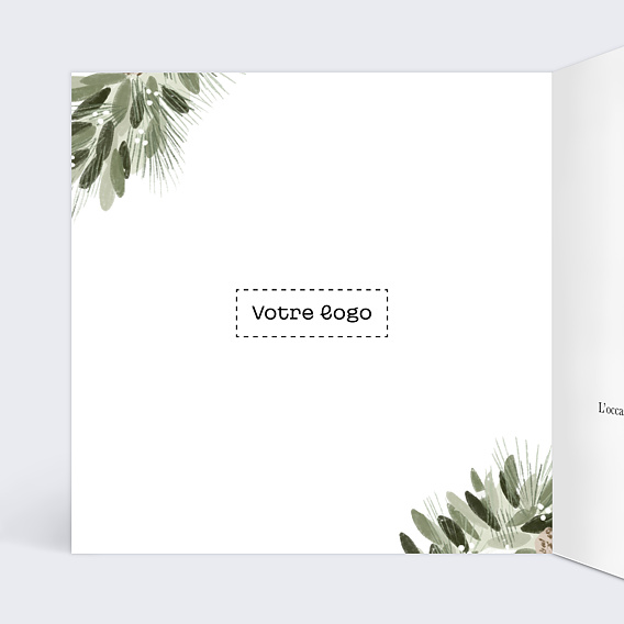 Invitation professionnelle Couronne Pomme de Pin Intérieur Gauche