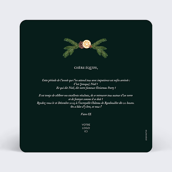 Invitation Professionnelle Soirée de Fin d'Année