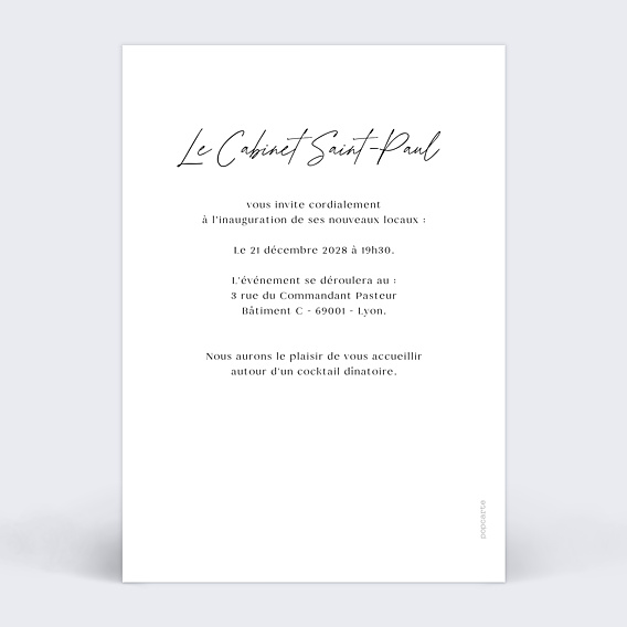 Invitation Professionnelle Inauguration cabinet