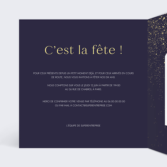 Invitation Professionnelle Pluie de fête avec graines