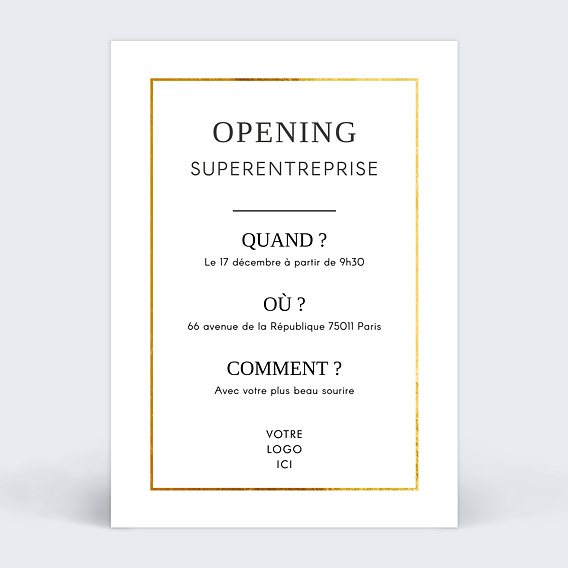 Invitation professionnelle Grand opening