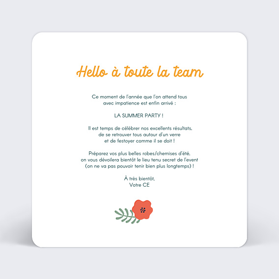 Invitation Professionnelle Summer Party