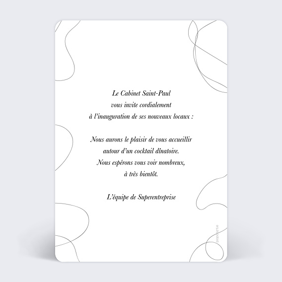 Invitation professionnelle minimaliste Verso