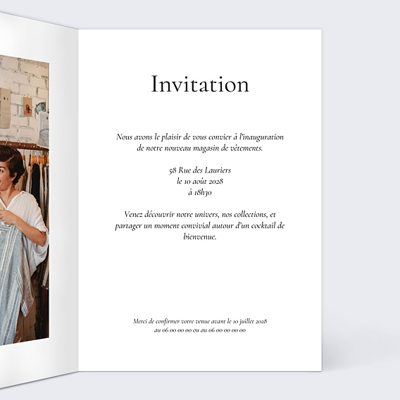 Invitation Professionnelle Inauguration magasin