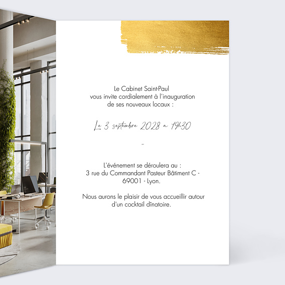 Invitation professionnelle Coup de Pinceau Intérieur Droit