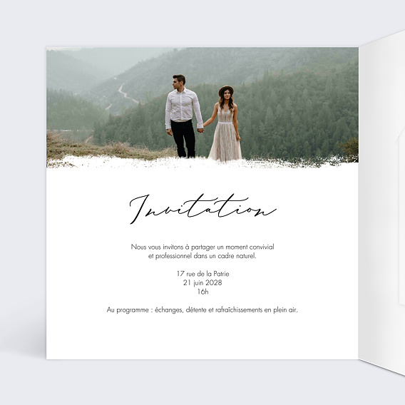 Invitation Professionnelle Effet photo avec graines