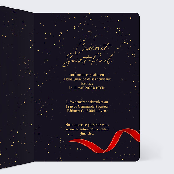 Invitation professionnelle Ruban Intérieur Droit