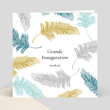 Cartes d’invitations professionnelles virtuelles personnalisables Tendance plumes