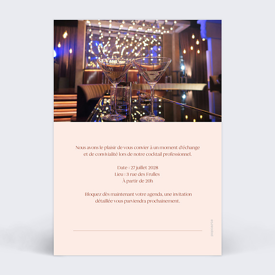 Invitation professionnelle Grande date Verso