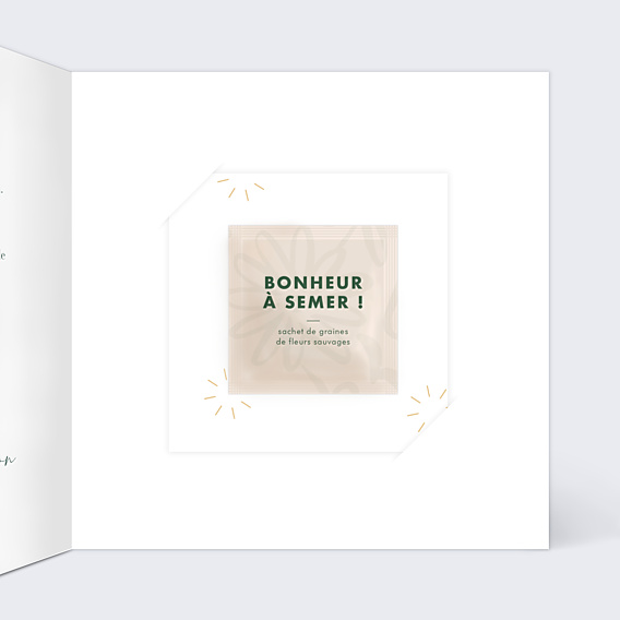 Invitation Professionnelle Bohemia avec graines