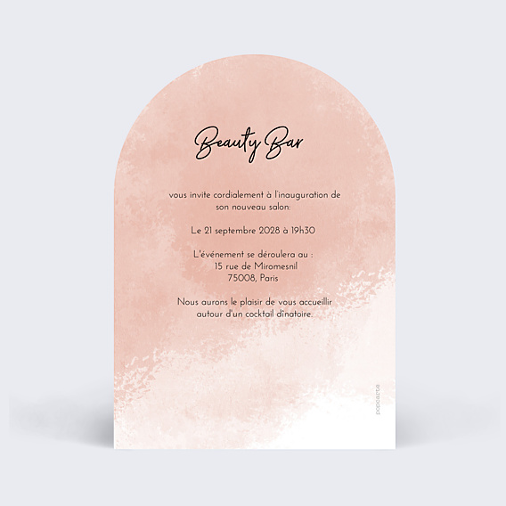 Invitation Professionnelle Inauguration Beauty Bar