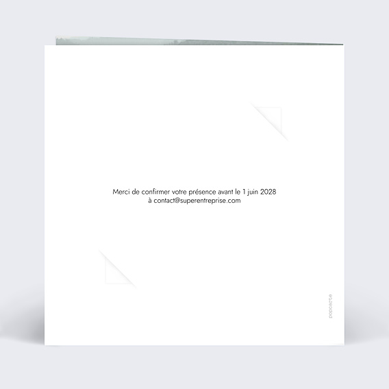 Invitation Professionnelle Effet photo avec graines
