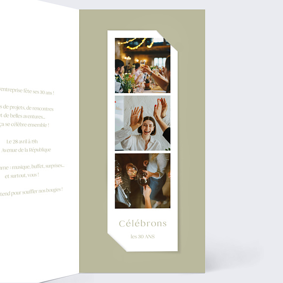 Invitation professionnelle Etiquette carré Intérieur Droit