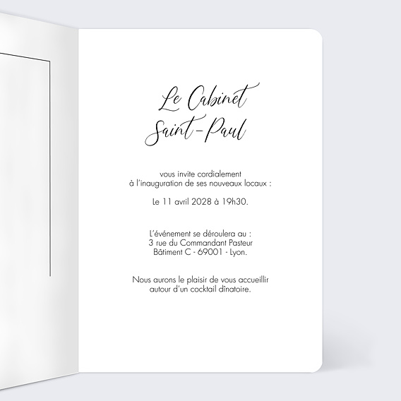 Invitation professionnelle Cocktail Intérieur Droit