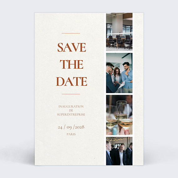 Invitation professionnelle Save the Date vintage