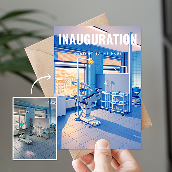 Invitation professionnelle Votre photo en illustration néovintage