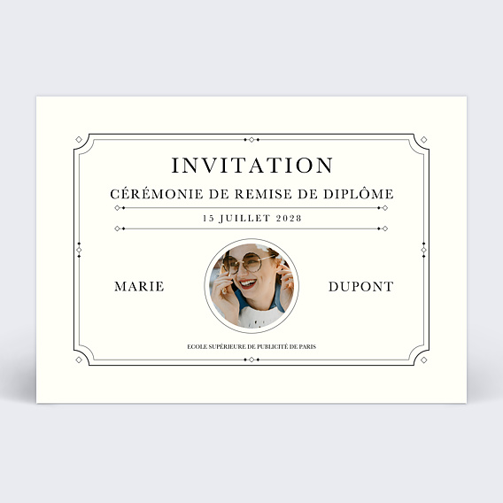 Carte d'invitation Diplôme