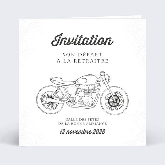 Carte d'invitation Moto Vintage