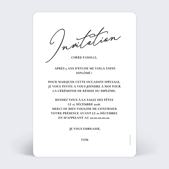 Invitation Toutes Occasions Glamour