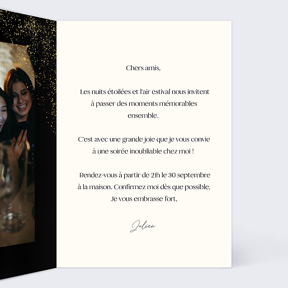 Carte d'invitation Soirée VIP Intérieur Droit